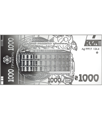 Silver Souvenir banknote 1,000 hryvnia banknote 