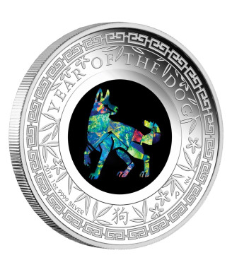 Australian Opal Lunar Series 2018 Year of the Dog 1oz Silver Proof Coin