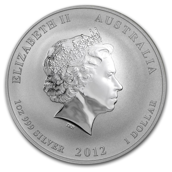 2012 Year of the Dragon Australia 1 oz Silver Proof Coloured Coin
