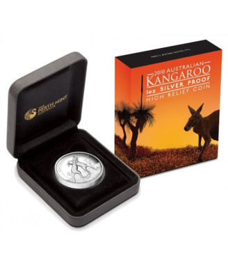 2010 Australia 1 oz Silver Kangaroo Proof (High Relief)