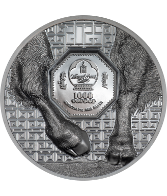 Wild Mongolia: Bison – 2025 2 oz Silver Coin Smartminting® Ultra High Relief | Antique Finish