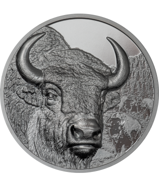 Wild Mongolia: Bison – 2025 2 oz Silver Coin Smartminting® Ultra High Relief | Antique Finish