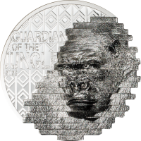 Reconstruction: Gorilla – 2025 2 oz Silver Coin Smartminting® Ultra High Relief | Antique Finish