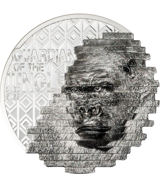 Reconstruction: Gorilla – 2025 2 oz Silver Coin Smartminting® Ultra High Relief | Antique Finish