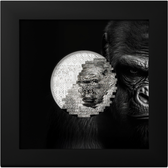 Reconstruction: Gorilla – 2025 2 oz Silver Coin Smartminting® Ultra High Relief | Antique Finish