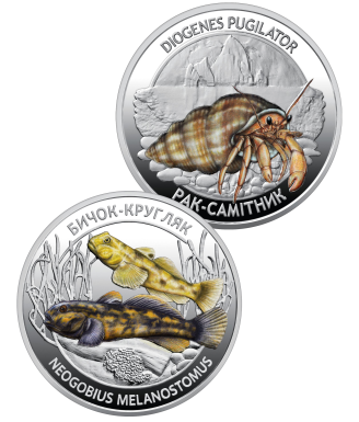 Ukrainian Marine Wildlife: Hermit Crab & Goby Fish in Souvenir Folder