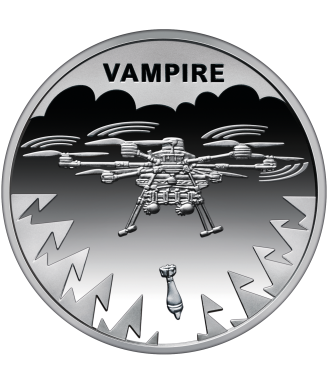 2025 Ukrainian “Bavovna” – Vampire UAV Commemorative Coin (Souvenir Packaging)