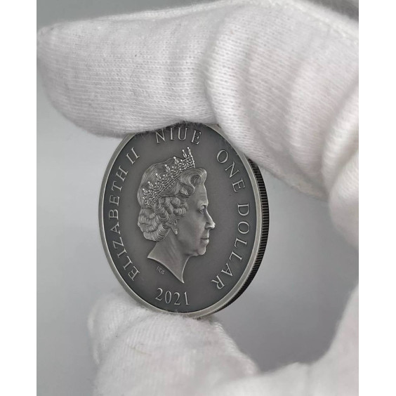 2021 “Saint Andrew” St.Guardians Series .999 Silver Gilded Antique Finish Coin